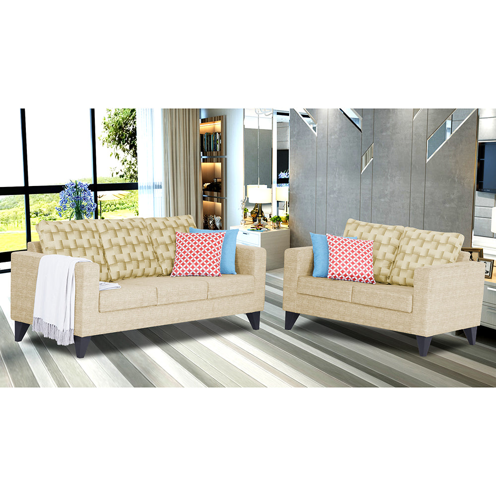 Straight line Plus Bricks 3+2 5 Seater Sofa Set (Beige)