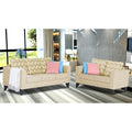 Straight line Plus Bricks 3+2 5 Seater Sofa Set (Beige)