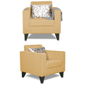 Adorn India Wood Bladen 1 Seater Sofa (Beige)