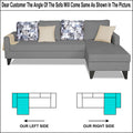 Adorn India Hallton L Shape 5 Seater Sofa Set Digitel Print (Right Hand Side) (Grey) (3 Year Warranty)