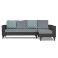 Adorn India Beetle Plus Blossom L Shape 6 Seater Sofa Set (Right Hand Side)(Black & Grey) (3 Year Warranty)