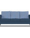 Adorn India Straight Line Plus Stripes 3 Seater Sofa (Blue)