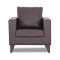 Adorn India Straight line Plus Leatherette 1 Seater Sofa (Brown) (3 Year Warranty)