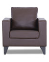 Adorn India Straight line Plus Leatherette 1 Seater Sofa (Brown)