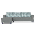 Adorn India Valencia Plus Bricks L Shape 6 Seater Sofa Set (Left Hand Side) (Grey)