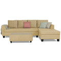 Raiden Bricks Premium L Shape 6 Seater Sofa Set with Center Table (Right Hand Side) (Beige)