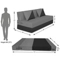 Adorn India Easy Desmond 2 Seater Sofa Cum Bed 4 X 6 (Grey & Black) (1 Year Warranty)