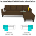 Adorn India Chandler Plain L Shape 5 Seater Sofa Set RHS (Brown) (3 Year Warranty)