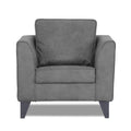 Adorn India Enzo Decent Premium Leatherette Suede 1 Seater Sofa (Grey)