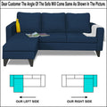 Adorn India Chandler L Shape 4 Seater Sofa Set Plain (Blue)