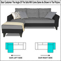 Adorn India Maddox L Shape 4 Seater Sofa Set Tufted Two Tone LHS (Grey & Black) (3 Year Warranty)