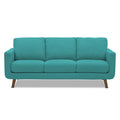 Adorn India Damian 3 Seater Sofa (Aqua Blue) (3 Year Warranty)