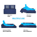 Adorn India Easy 2 Seater Sofa Cum Bed (Rhombus Pattern) Chennile Fabric - Washable Cover - Including 2 Cushion - Size 3' x 6' Ft (Blue Color) Perfect for Home & Office for Guests