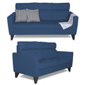 Adorn India Cardello 3 Seater Sofa (Blue) (3 Year Warranty)
