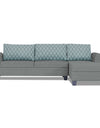 Adorn India Alexia Plus L Shape 5 Seater Sofa Set Blossom (Right Hand Side) (Grey)