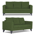 Adorn India Wood Hallton Plain 3+2 5 Seater Sofa Set (Green) (3 Year Warranty)