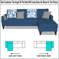 Adorn India Hallton L Shape 5 Seater Sofa Set Digitel Print (Right Hand Side) (Blue) (3 Year Warranty)