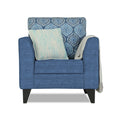 Adorn India Cortina Damask 1 Seater Sofa (Blue)