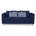 Adorn India Poland 3 Seater Sofa (Blue)