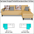 Adorn India Hallton L Shape 5 Seater Sofa Set Digitel Print (Right Hand Side) (Beige) (3 Year Warranty)