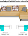 Adorn India Hallton L Shape 5 Seater Sofa Set Digitel Print (Right Hand Side) (Beige)