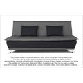 Adorn India Exclusive Two Tone Arden 4 Seater Wood Sofa Cum Bed 4 x 6 (Light Grey & Black) (3 Year Warranty)
