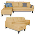 Adorn India Hallton Plain L Shape 6 Seater Sofa Set LHS (Beige) (3 Year Warranty)