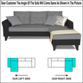 Adorn India Maddox Tufted L Shape 4 Seater Sofa Set RHS (Grey & Black) (3 Year Warranty)