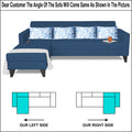 Adorn India Bladen L Shape 5 Seater Sofa Set Floral Print (Left Hand Side) (Blue)
