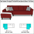 Adorn India Maddox Tufted L Shape 6 Seater Sofa Set LHS (Maroon) (3 Year Warranty)