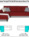 Adorn India Maddox Tufted L Shape 6 Seater Sofa Set (Left Hand Side) (Maroon)