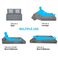 Adorn India Easy Alyn Plus Stripes 2 Seater Sofa Cum Bed (3x6) (Grey) (1 Year Warranty)