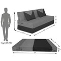 Adorn India Easy Boom 3 Seater Sofa Cum Bed 5 X 6 (Grey & Black) (1 Year Warranty)