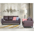 Adorn India Straight line Plus Leatherette 3+2 5 Seater Sofa Set (Brown) (3 Year Warranty)