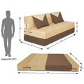 Adorn India Foam Easy Boom 3 Seater Sofa Cum Bed 5 X 6 (Brown & Beige) (1 Year Warranty)