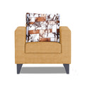 Adorn India Hallton Digitel Print 1 Seater Sofa (Beige) (3 Year Warranty)