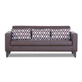 Adorn India Bladen Leatherette 3 Seater Sofa (Brown)