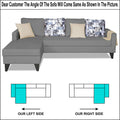 Adorn India Hallton L Shape 5 Seater Sofa Set Digitel Print (Left Hand Side) (Grey) (3 Year Warranty)