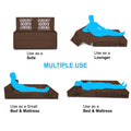 Adorn India Easy 2 Seater Sofa Cum Bed (Rhombus Pattern) Chennile Fabric - Washable Cover - Including 2 Cushion - Size 3' x 6' Ft (Brown Color) Perfect for Home & Office for Guests