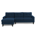 Adorn India Midas L Shape 6 Seater Sofa Set Left Hand Side (Blue) (3 Year Warranty)