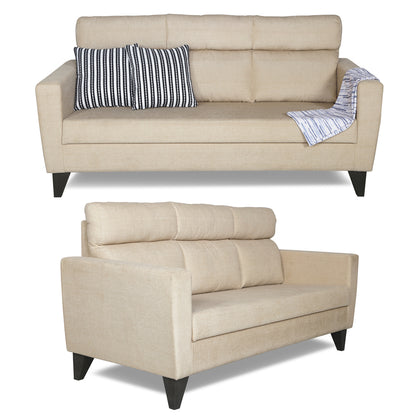 Adorn India Cardello 3 Seater Sofa (Beige)