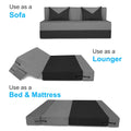 Adorn India Easy Boom 3 Seater Sofa Cum Bed 5 X 6 (Grey & Black) (1 Year Warranty)