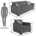 Adorn India Wood Blazer Plus 3-1-1 Five Seater Sofa Set (Grey)