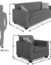 Adorn India Blazer Plus 3-1-1 Five Seater Sofa Set (Grey)