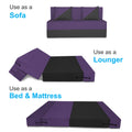 Adorn India Easy Desmond 2 Seater Sofa Cum Bed 4 x 6 (Purple & Black) (3 Year Warranty)