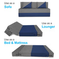Adorn India Easy Desmond 3 Seater Sofa Cum Bed 5 X 6 (Blue & Grey) (1 Year Warranty)