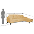 Adorn India Hallton Plain L Shape 6 Seater Sofa Set RHS (Beige) (3 Year Warranty)