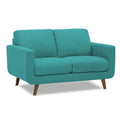 Adorn India Damian 3+2 5 Seater Sofa Set (Aqua Blue) (3 Year Warranty)