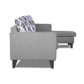 Adorn India Hallton L Shape 4 Seater Sofa Set Digital Print (Grey) (3 Year Warranty)