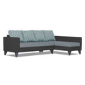 Adorn India Beetle Plus Blossom L Shape 6 Seater Sofa Set (Right Hand Side)(Black & Grey) (3 Year Warranty)